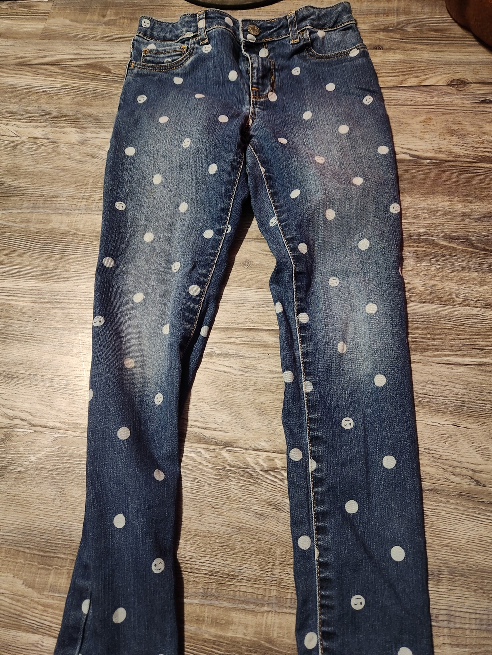 GAP Blue Skinny Jeans with White Polka Dots